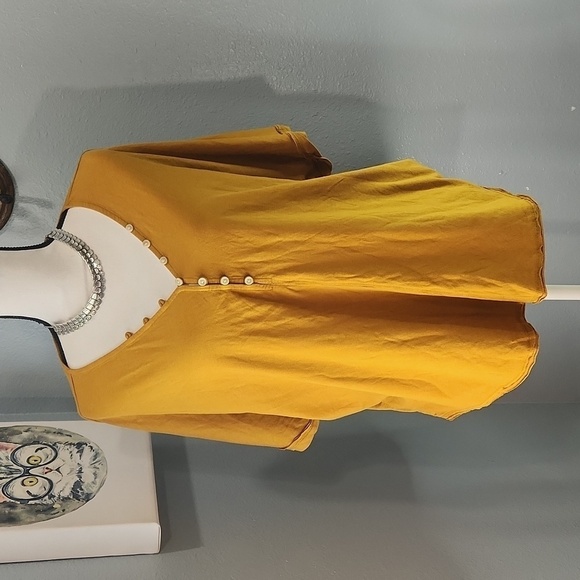 Sonoma Tops - Oversized Button Front Sonoma Distressed Cotton Blouse